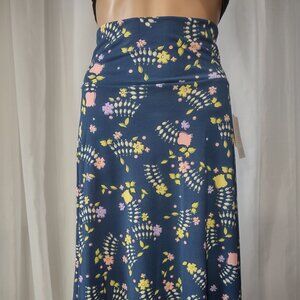 Lularoe Azure skirt blue with flowers size xs